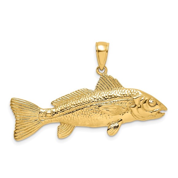 10K Gold 3-D Red Fish Charm - Picture 3 of 4